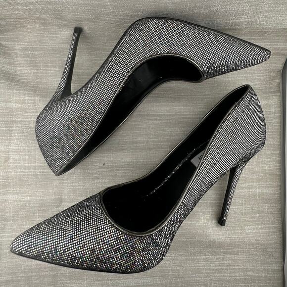 Steve Madden Women Black Pewter Rhinestone Daisie Most Pumps 8.5 - Picture 6 of 10